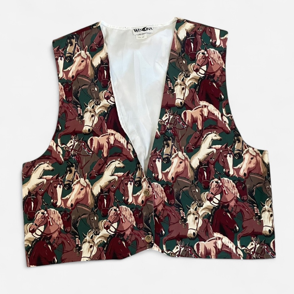 Vintage 90s Winona Horse Equestrian Vest in Size XL